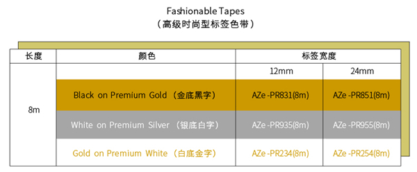 時尚標簽色帶的顏色和寬度