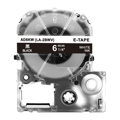 AD6KW 6mm黑底白字錦宮標簽色帶