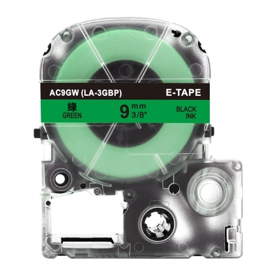 AC9GW 9mm綠底黑字錦宮標簽色帶