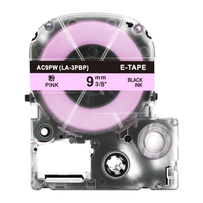 AC9PW 9mm粉底黑字錦宮標簽色帶