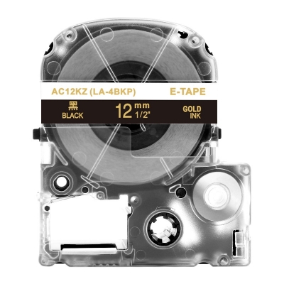 AC12KZ 12mm黑底金字錦宮標簽色帶