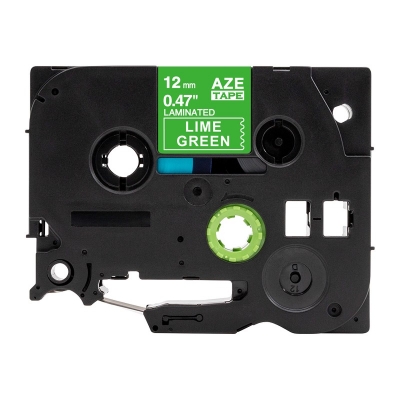 AZe-MQG35 12mm磨砂檸檬綠底白字兄弟標簽色帶