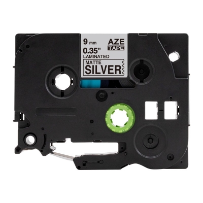 AZe-M921 9mm磨砂銀底黑字兄弟標簽色帶