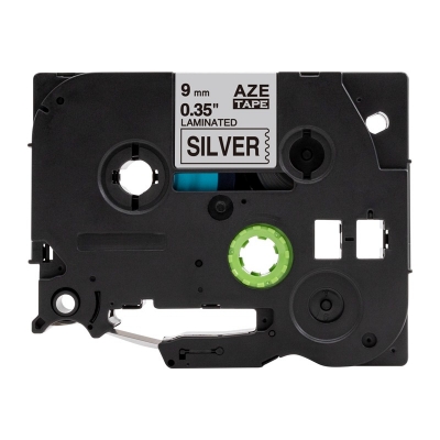 AZe-921 9mm銀底黑字兄弟標簽色帶