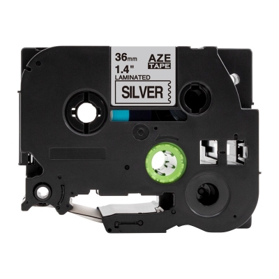 AZe-961 36mm銀底黑字兄弟標簽色帶