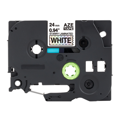 AZe-251L1 24mm白底黑字 炫彩方格覆膜標(biāo)簽色帶