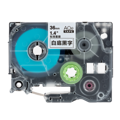 AQe-261 36mm白底黑字AQE標準覆膜標簽色帶