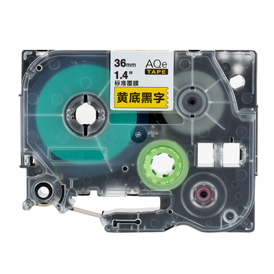 AQe-661 36mm黃底黑字AQE標準覆膜標簽色帶